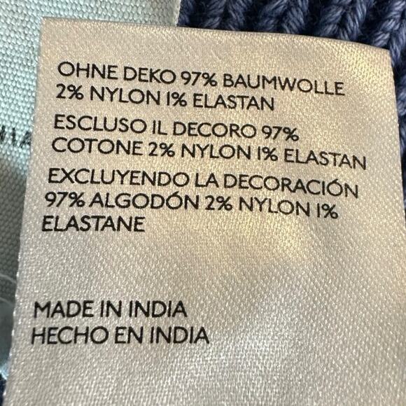 Free People Patchwork Chunky Cable Knit Heritage Cardi Cardigan Sweater Size XL - Picture 10 of 14